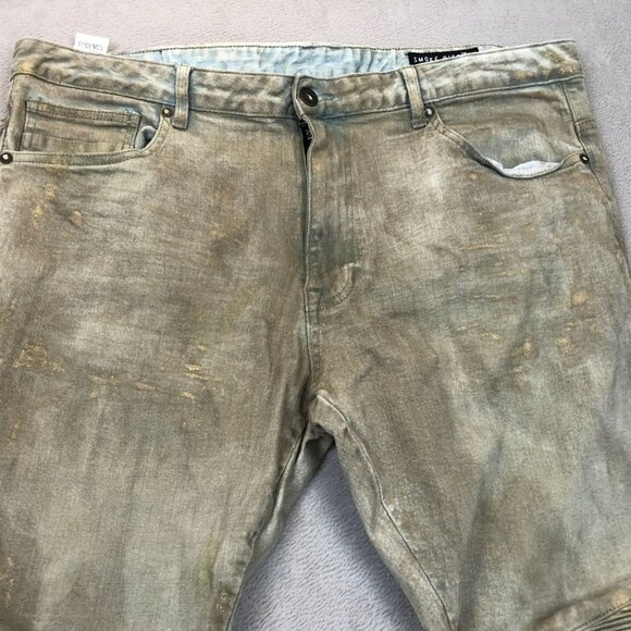 Smoke Rise Mens Biker Jeans Size 42x32 Slim Straight Streetwear Grunge Retro - Picture 11 of 15
